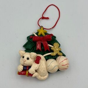 Christmas Cat Ornament Tree Vintage Figurine 2005